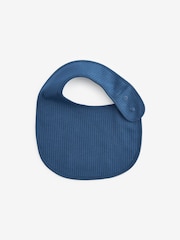 Blue/Cream Baby 100% Cotton Bibs 3 Pack - Image 4 of 4
