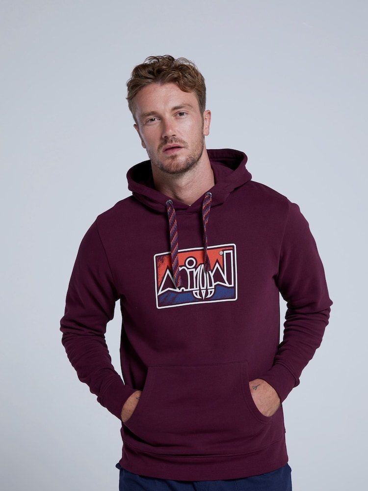 Animal Red Mens River Organic Printed Hoodie - Image 2 of 5