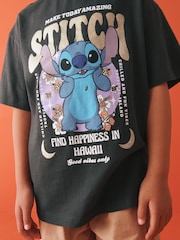 Lilo & Stitch Charcoal 100% Cotton Oversized T-Shirt (3-16yrs) - Image 1 of 7