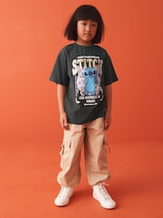 Lilo & Stitch Charcoal 100% Cotton Oversized T-Shirt (3-16yrs) - Image 2 of 7