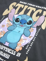 Lilo & Stitch Charcoal 100% Cotton Oversized T-Shirt (3-16yrs) - Image 7 of 7