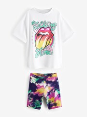 Weiß, pink: - Übergroßes Rolling Stones-T-Shirt und Shorts im Set (3–16 J.) - Bild 5 von 7
