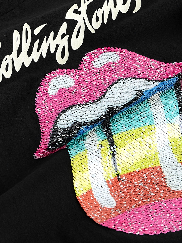 Black Rolling Stones Oversized T-Shirt (3-16yrs) - Image 6 of 6