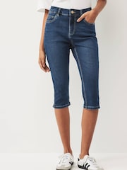 Denim Dark Blue Capri Cropped Jeans - Image 1 of 1