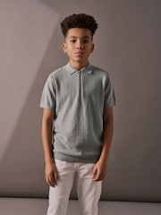 Minerals 100% Cotton Short Sleeved Bubble Texture Polo Shirt (3-16yrs) - Image 1 of 6