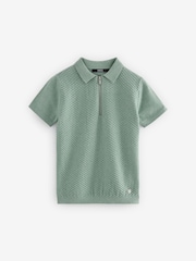 Minerals 100% Cotton Short Sleeved Bubble Texture Polo Shirt (3-16yrs) - Image 4 of 6