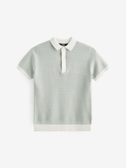 modra - 100% Bombaž kratek rokav; s kratkimi rokavi Geo Pattern polo majice (3-16yrs) - Slika 1 iz 3