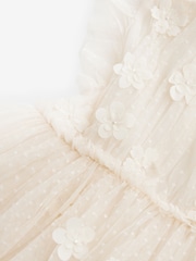 Ecru mit 3D-Blume - Mädchenkleid mit Blumenmuster aus Netzstoff, (3–16Jahre) - Bild 9 von 9