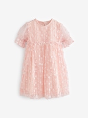 Pink Sequin Mesh Flower Party Dress (3-16yrs) - Image 4 of 6