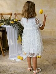 White Sequin Mesh Flower Party Dress (3-16yrs) - Image 2 of 5