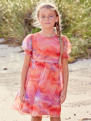 Orange/Purple Mesh Sparkle Party Dress (3-16yrs) - Image 1 of 6