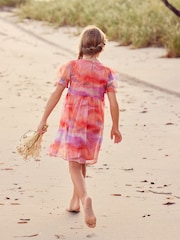 Orange/Purple Mesh Sparkle Party Dress (3-16yrs) - Image 2 of 6