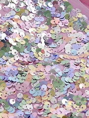 Lilac Purple/Pastel Rainbow Sequin Sparkle Party Dress (3-16yrs) - Image 5 of 5