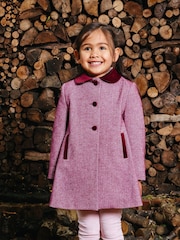 Trotters London Pink Herringbone Matilda Swing Coat - Image 1 of 1