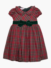 Trotters London Red Tartan Katie Cotton Party Dress - Image 1 of 2