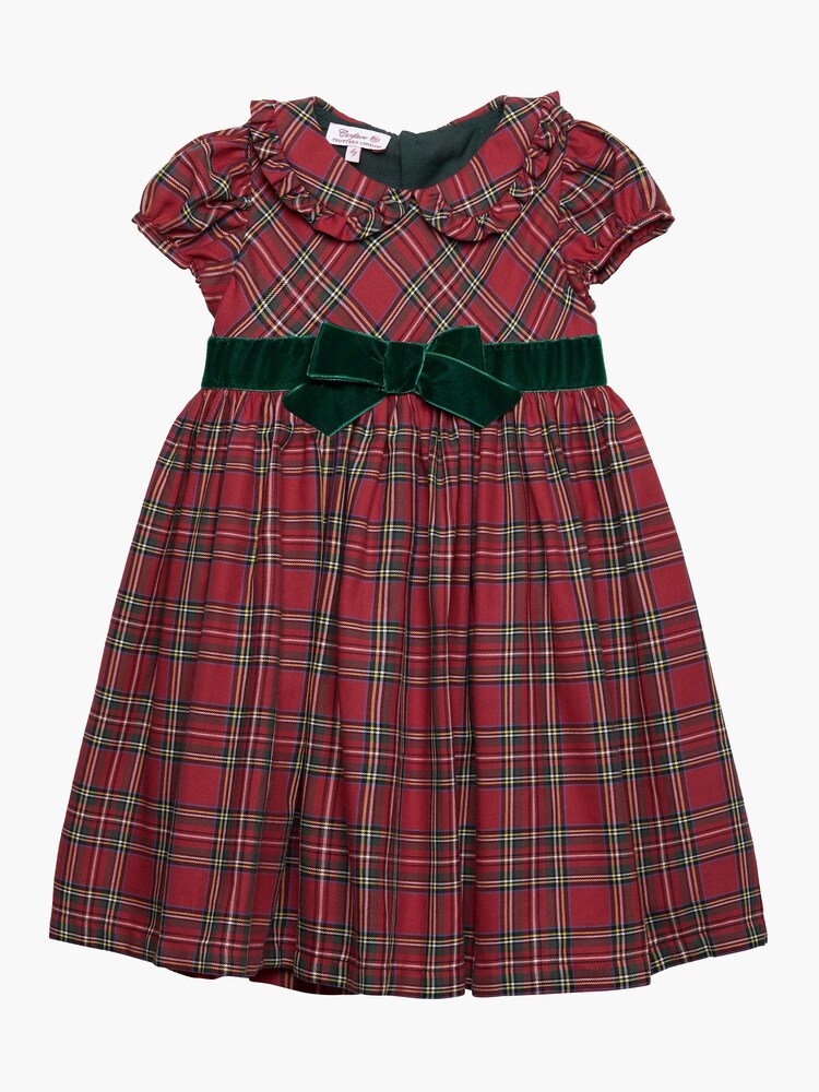 Trotters London Red Tartan Katie Cotton Party Dress - Image 1 of 2