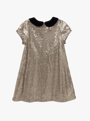 Trotters London Gold Sequin Christmas Party Dress - Image 6 of 7
