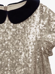 Trotters London Gold Sequin Christmas Party Dress - Image 7 of 7