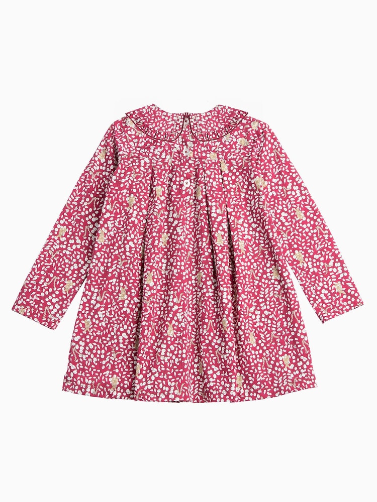 Trotters London Red Woodland Bunny Pretty Collar Dress - Image 2 of 3
