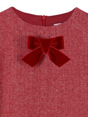 Trotters London Red Herringbone Georgina Bow Dress - Image 3 of 3