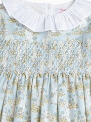 Trotters London Blue Bunny Willow Smocked Cotton Dress - Image 3 of 3