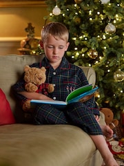 Trotters London Blue Tartan Guardsman Cotton Pyjamas - Image 1 of 1