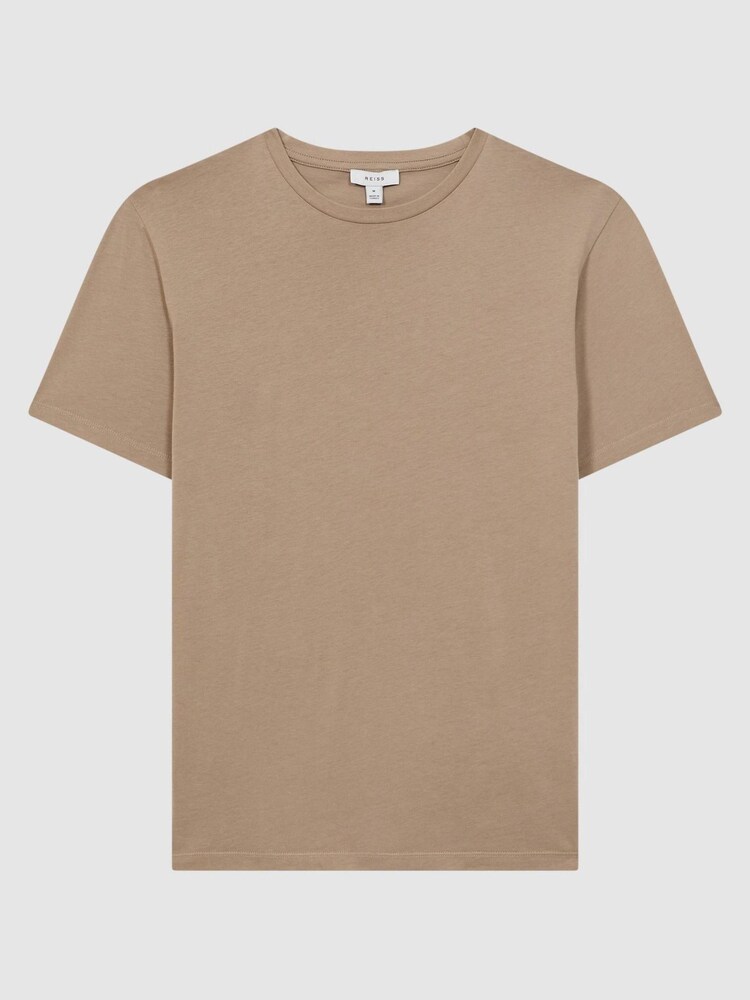 Reiss Taupe Bless Cotton Crew Neck T-Shirt - Image 2 of 4 Reiss Taupe Bless Cotton Crew Neck T-Shirt - Image 2 of 4