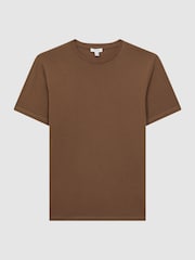 Reiss Tobacco Bless Cotton Crew Neck T-Shirt - Image 2 of 4