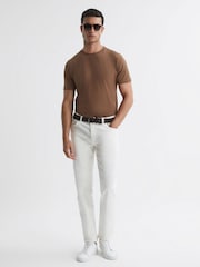 Reiss Tobacco Bless Cotton Crew Neck T-Shirt - Image 3 of 4