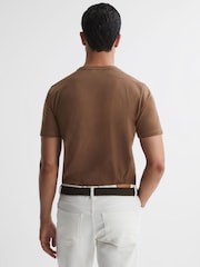 Reiss Tobacco Bless Cotton Crew Neck T-Shirt - Image 4 of 4