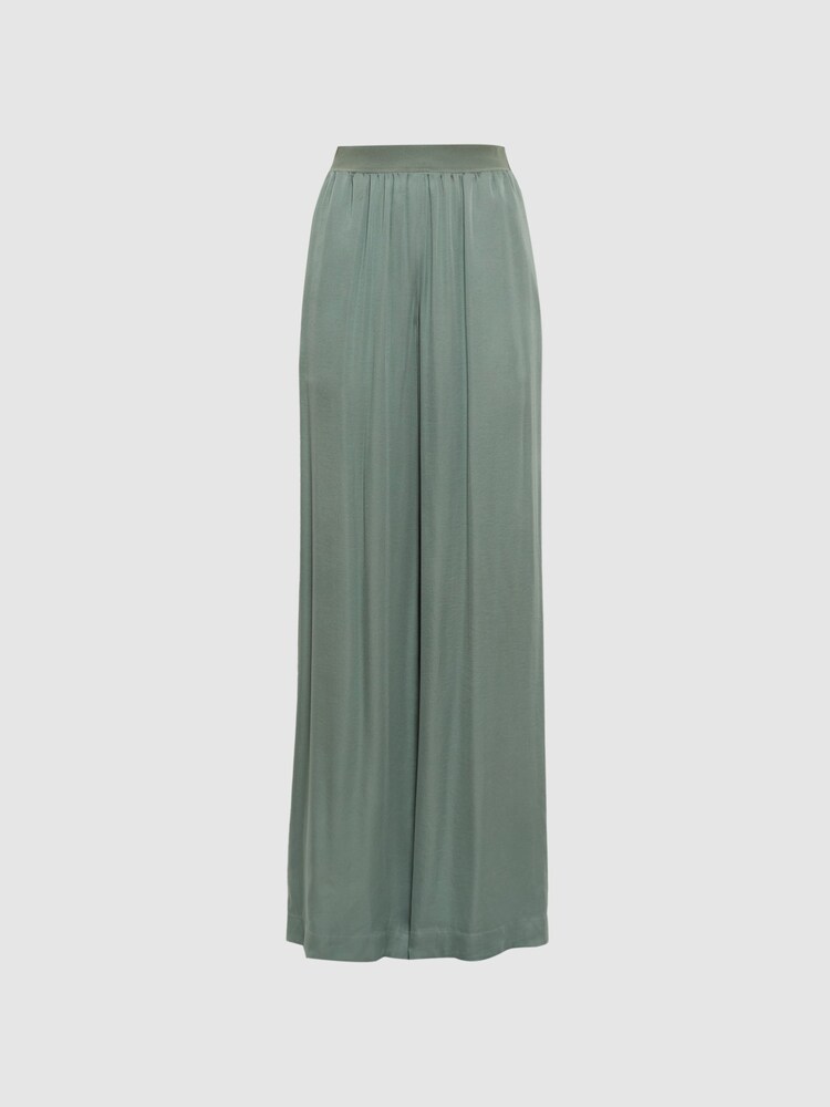 Reiss Sage Imogen Petite Wide Leg Elasticated Waist Trousers - Image 2 of 6