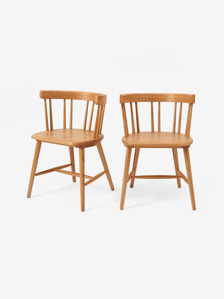 MADE.COM Set of 2 Oak Deauville Dining Chairs - Image 2 of 3
