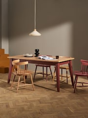 MADE.COM Oak & Terracotta Ralph Rectangular 6 to 8 Seater Extending Dining Table - Image 1 of 4