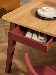 MADE.COM Oak & Terracotta Ralph Rectangular 6 to 8 Seater Extending Dining Table - Image 3 of 4