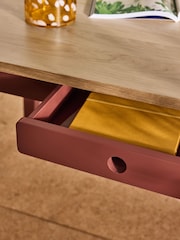 MADE.COM Oak and Terracotta Ralph Compact Dining Table - Image 2 of 6