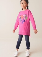 Pink Sequin/ Bead Embellished Heart Soft Jumper Dress (3-16yrs) - Image 1 of 8