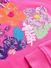 Pink Sequin/ Bead Embellished Heart Soft Jumper Dress (3-16yrs) - Image 8 of 8