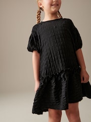 Black 3D Texture Dress (3-16yrs) - Image 2 of 7
