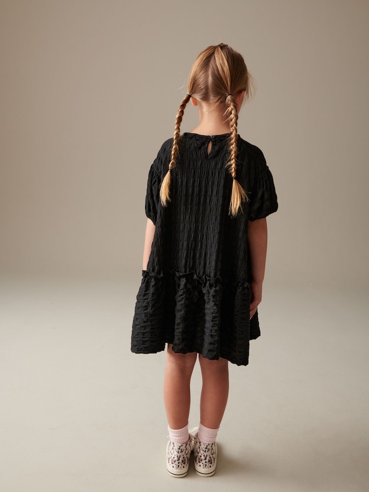 Black 3D Texture Dress (3-16yrs) - Image 3 of 7