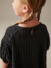 Black 3D Texture Dress (3-16yrs) - Image 4 of 7