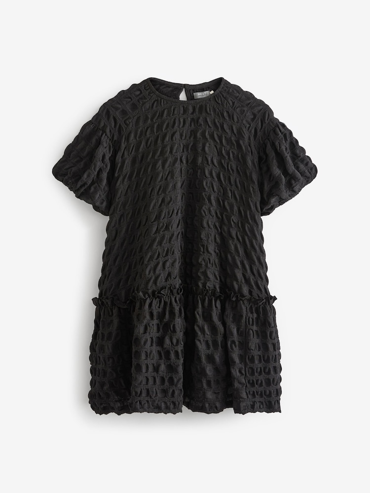 Black 3D Texture Dress (3-16yrs) - Image 5 of 7