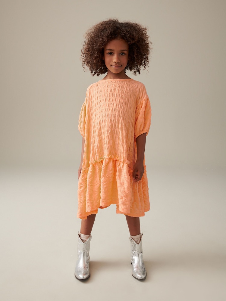 Apricot/Orange - Kleid mit 3D-Struktur (3–16 Jahre) - Bild 1 von 7