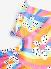 Rainbow Flower Short Sleeve Cotton Jersey Dress (3-16yrs) - Image 6 of 6