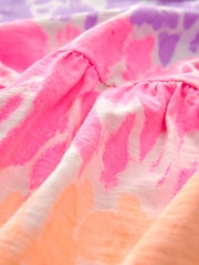 Multi Tie Dye Short Sleeve 100% Cotton Jersey Dress (3-16yrs) - Image 7 of 7