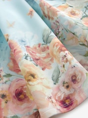 Blue Renaissance Floral Cut Out Detail Scuba Occasion Dress (1.5-16yrs) - Image 8 of 8