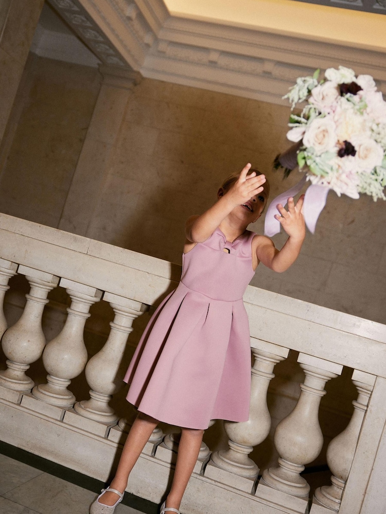 Pink 3D Bow Detail Occasion Dress (1.5-16yrs) - Image 2 of 7 Pink 3D Bow Detail Occasion Dress (1.5-16yrs) - Image 2 of 7