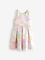 Cream Cut Out Detail Scuba Occasion Dress (1.5-16yrs) - Image 4 of 6