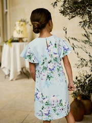 Blue Floral Print Ocassion Dress (1.5-16yrs) - Image 4 of 7