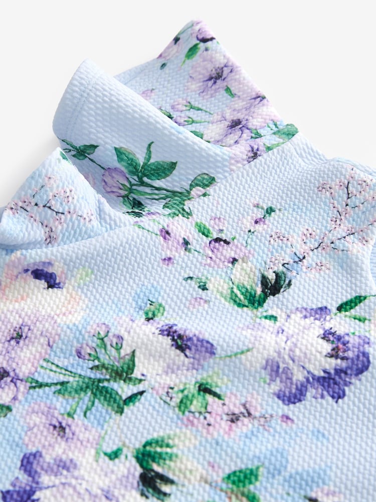 Blue Floral Print Ocassion Dress (1.5-16yrs) - Image 7 of 7 Blue Floral Print Ocassion Dress (1.5-16yrs) - Image 7 of 7
