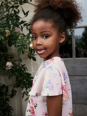 Pink Floral Print Ocassion Dress (1.5-16yrs) - Image 4 of 7
